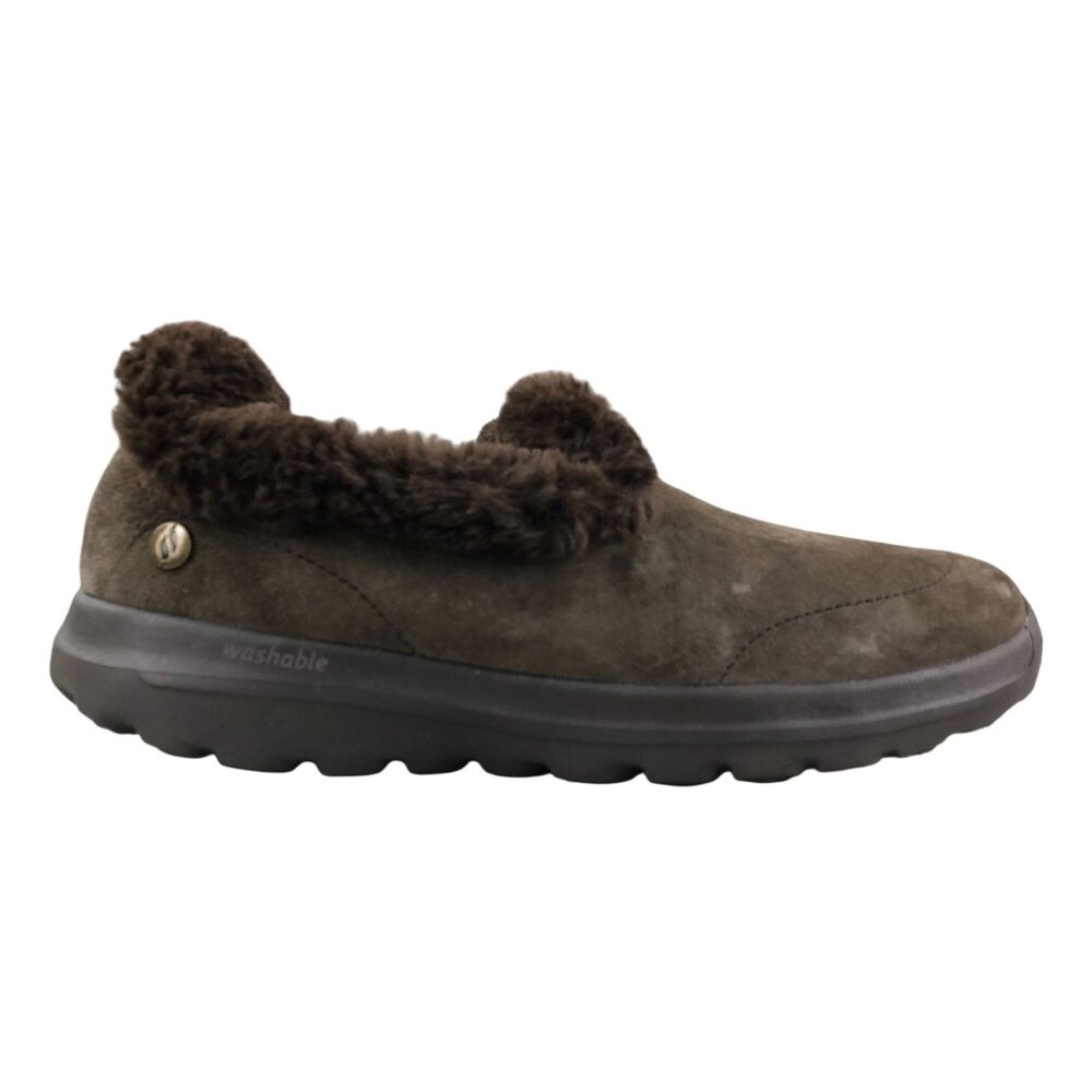 Skechers Women's Size 9 GOWalk Lounge Chocolate Brown Suede Leather Shoes 175050